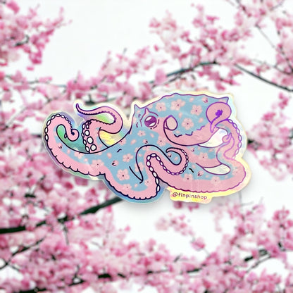 March 2024 Patreon Cherry Blossom Octopus Sticker