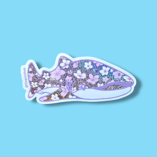 April 2025 Patreon • Cherry blossom whale shark sticker