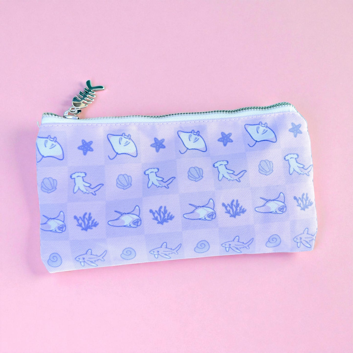 Shark and ray pencil/makeup pouch