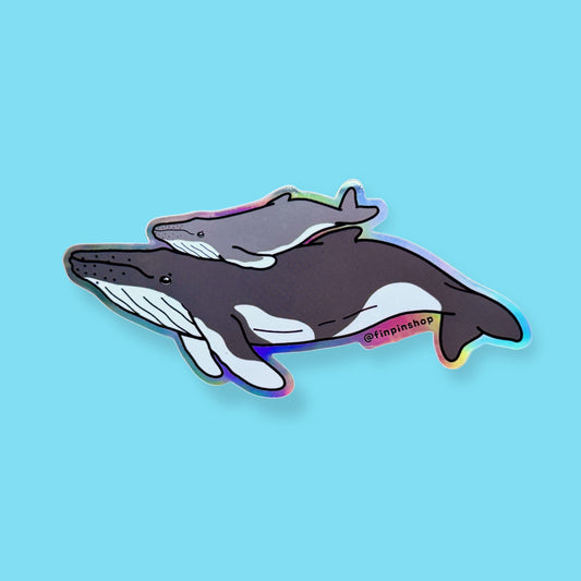 March 2026 Patreon • humpback whale mom and calf sticker