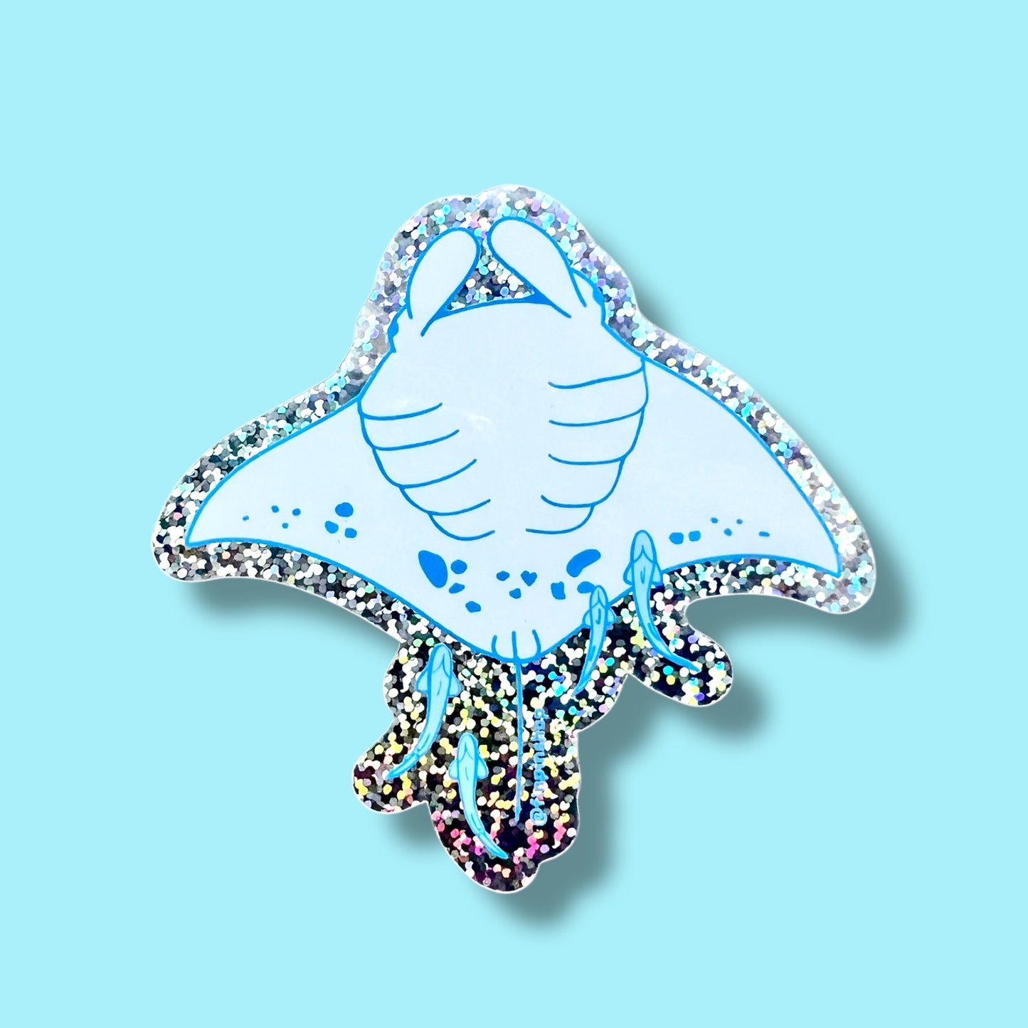May 2025 Patreon • Manta ray and remora sticker