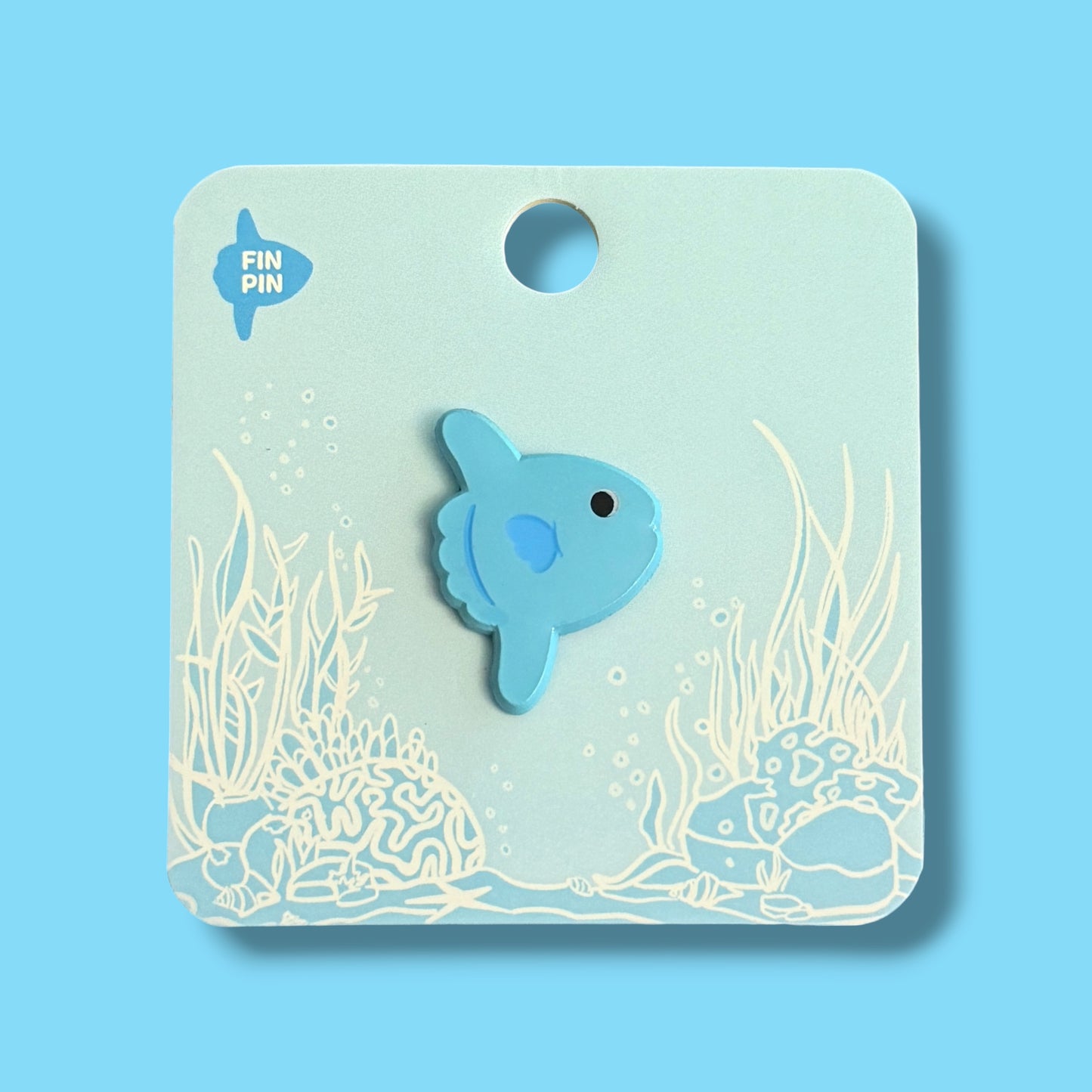 Mola mola (sunfish) enamel pin • August Patreon