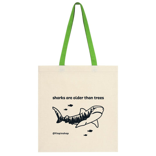 Cotton canvas shark tote bag