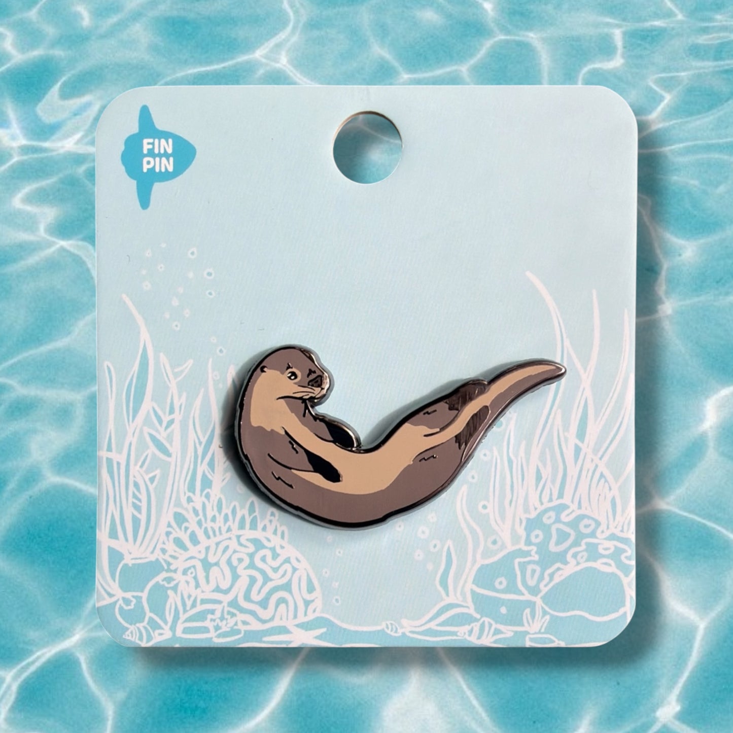 River otter enamel pin