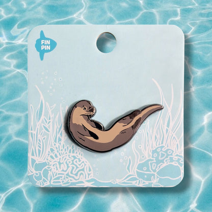 River otter enamel pin