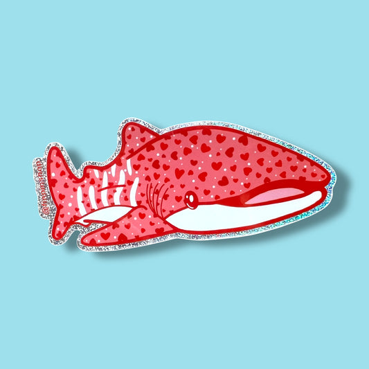 Feb 2025 Patreon • Whale shark hearts sticker