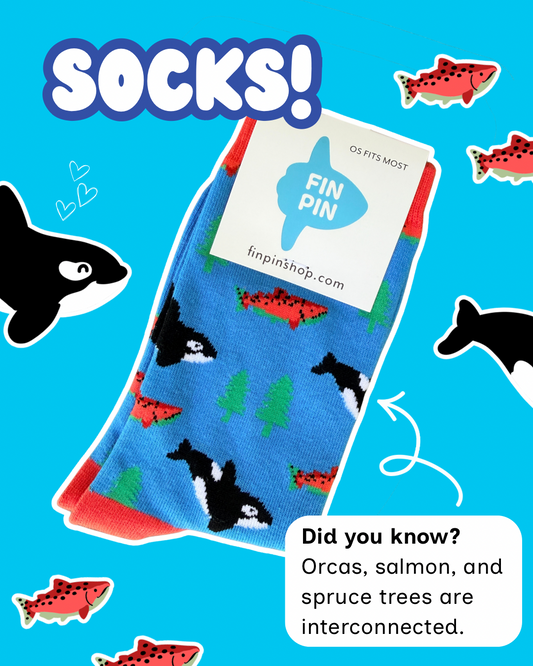 Orca and salmon socks (Unisex)