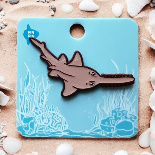 Brown sawfish pin