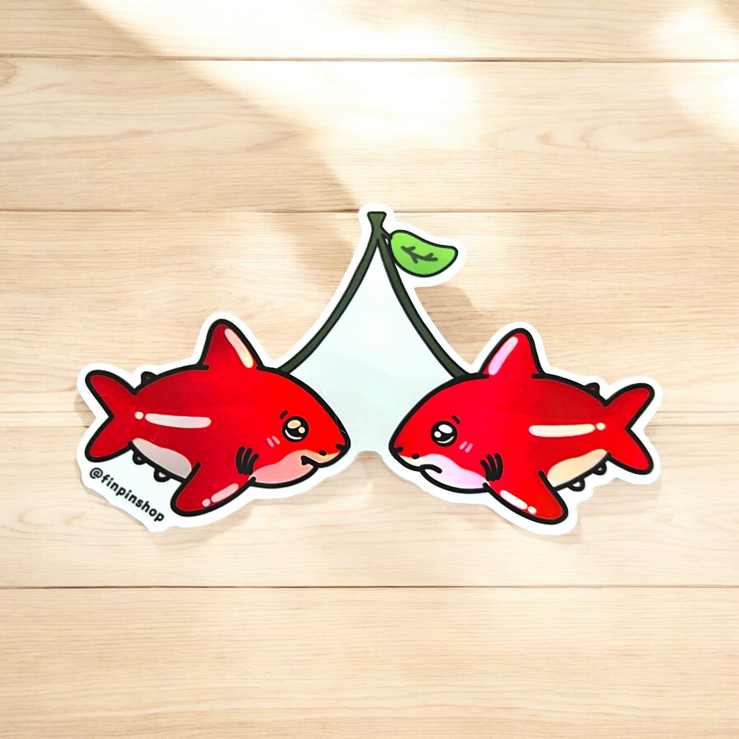July 2025 Patreon • Shark cherries sticker