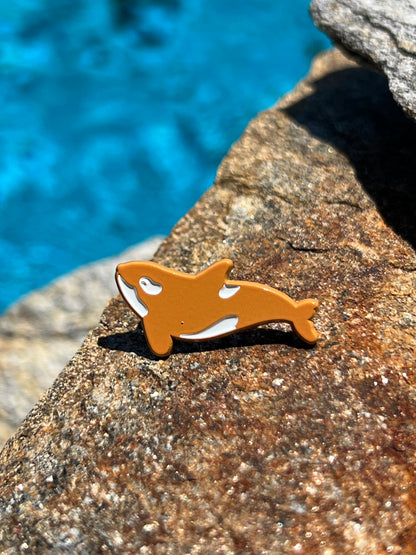 Orca enamel pin