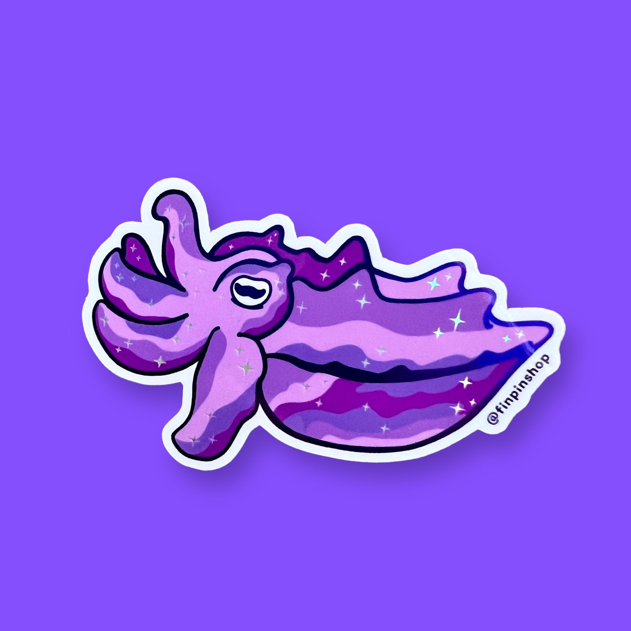 Shiny Flamboyant Cuttlefish Sticker – Fin Pin Shop