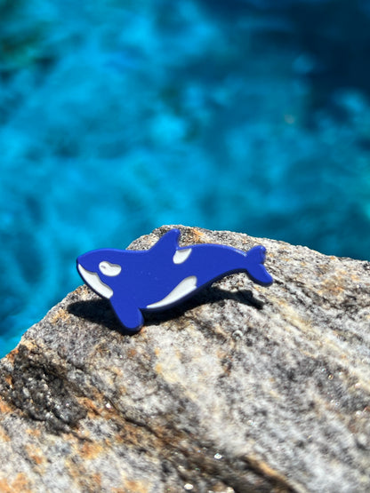 Orca enamel pin