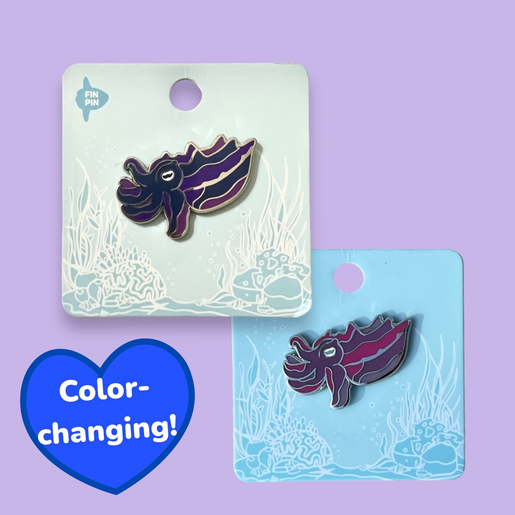 Flamboyant cuttlefish color-changing enamel pin – Fin Pin Shop