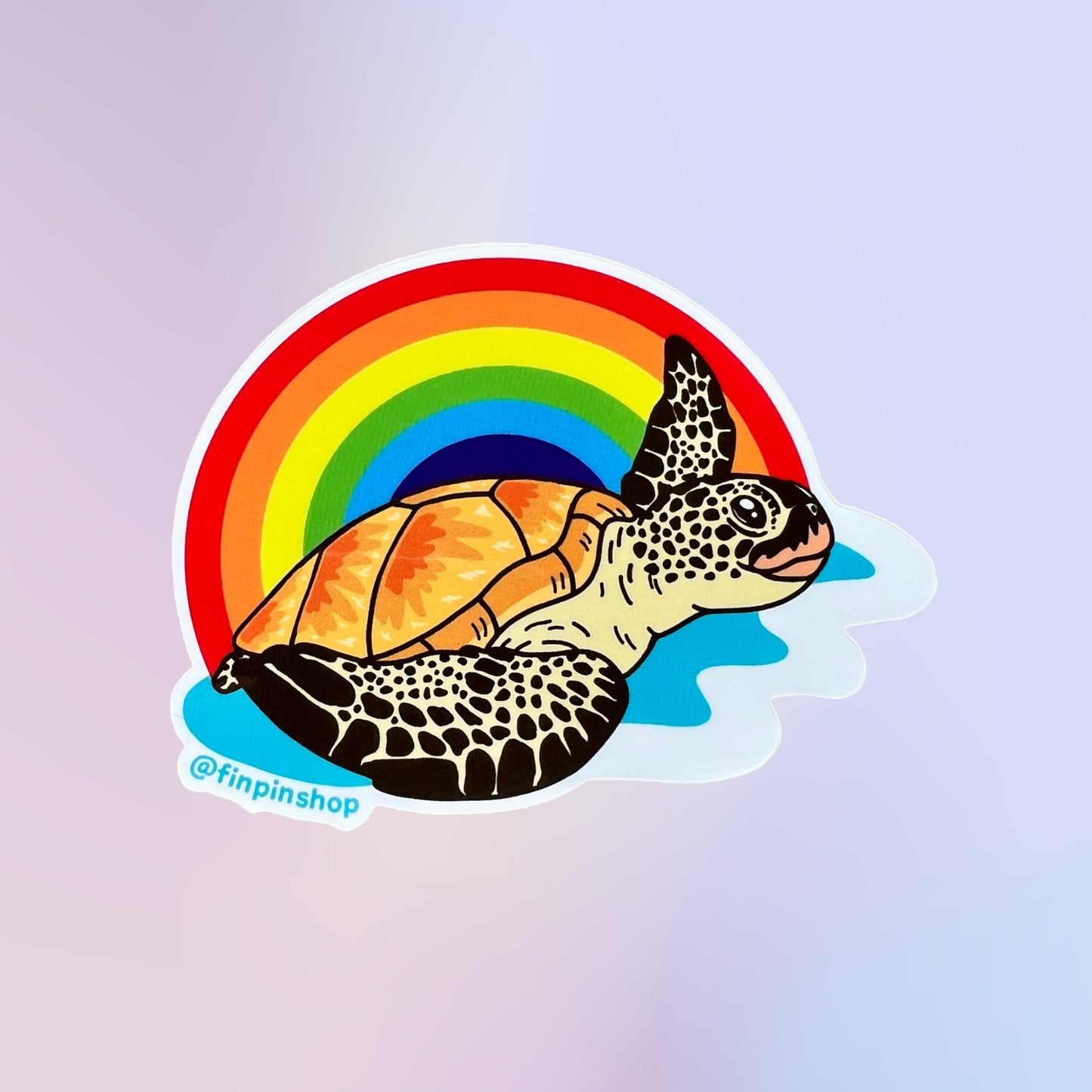 Rainbow sea turtle sticker