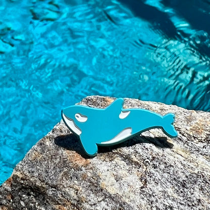 Orca enamel pin