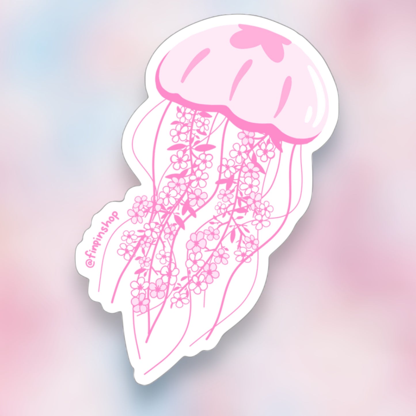 Sakura Sea nettle jellyfish Sticker