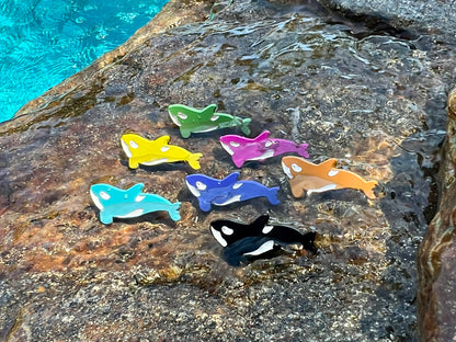 Orca enamel pin