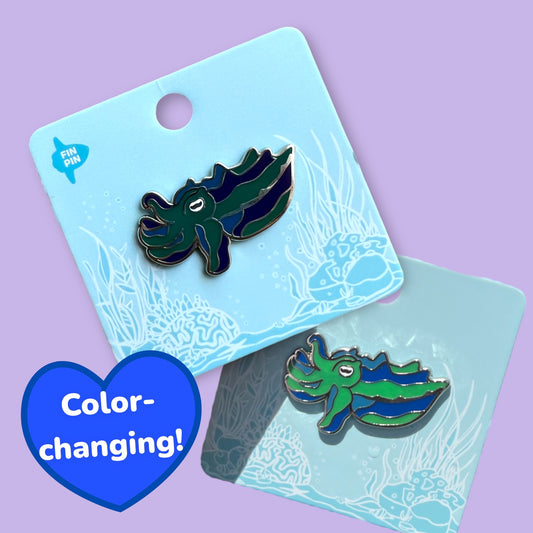 Flamboyant cuttlefish color-changing enamel pin