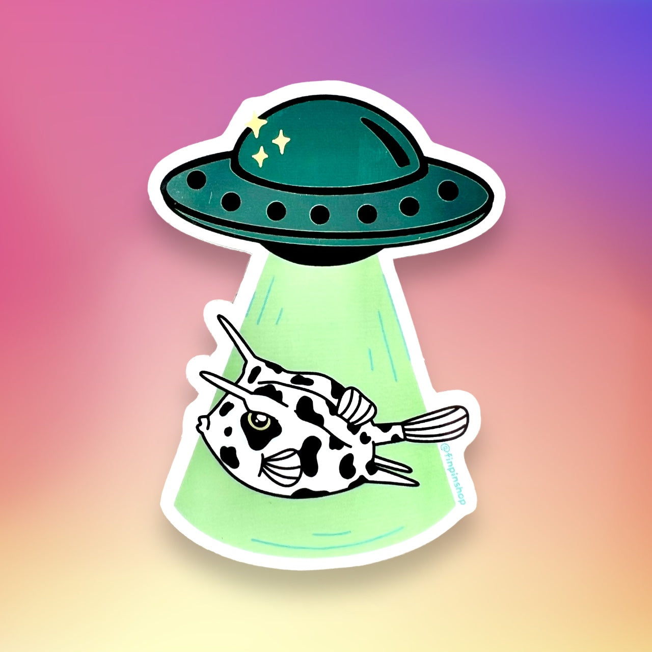 Cowfish Alien Invasion Sticker