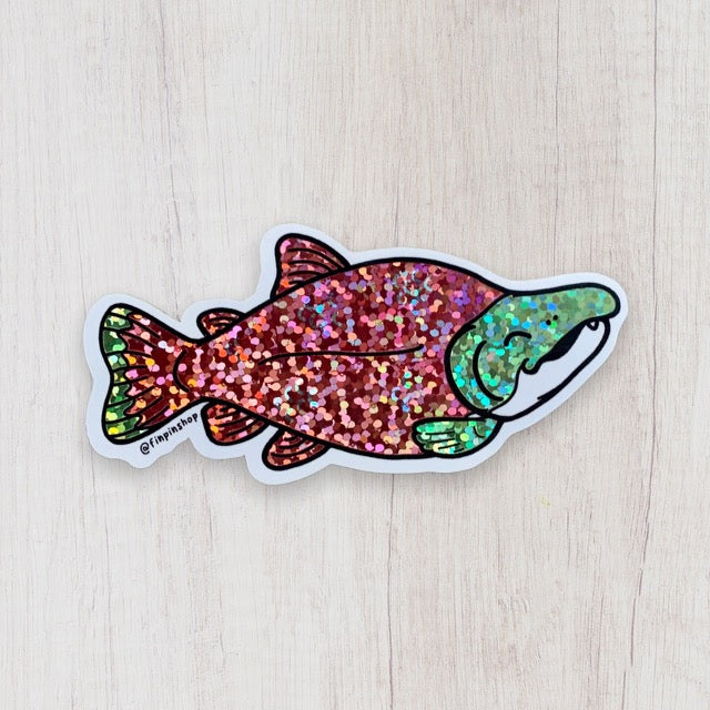 Sparkly Sockeye Salmon Sticker