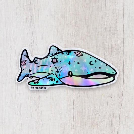 August 2022 Patreon Holographic Space Whale Shark Sticker