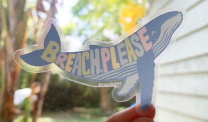 humpback whale breach please sticker - donation item