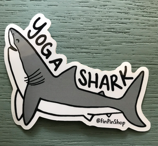 yoga shark sticker