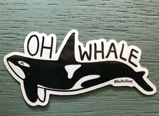 oh whale, orca vinyl sticker