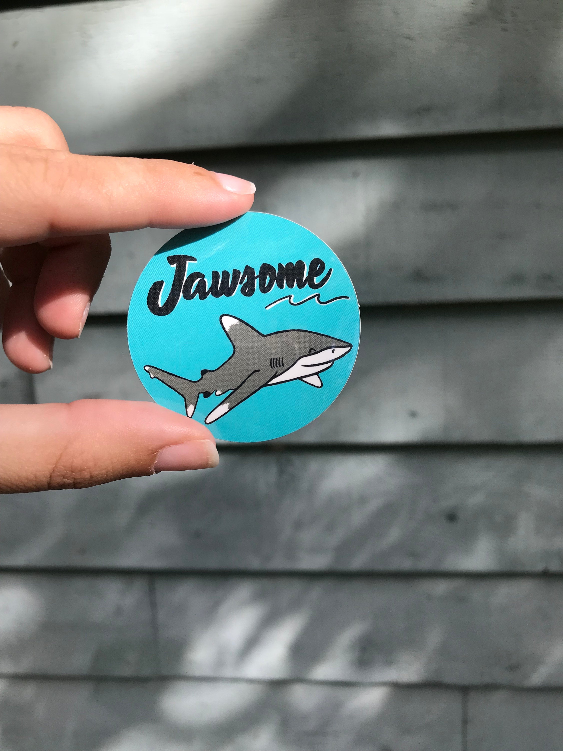 Jawsome shark sticker – Fin Pin Shop