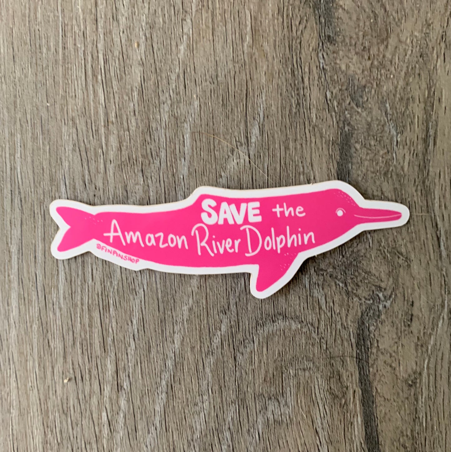 save the amazon river dolphin sticker • donation item