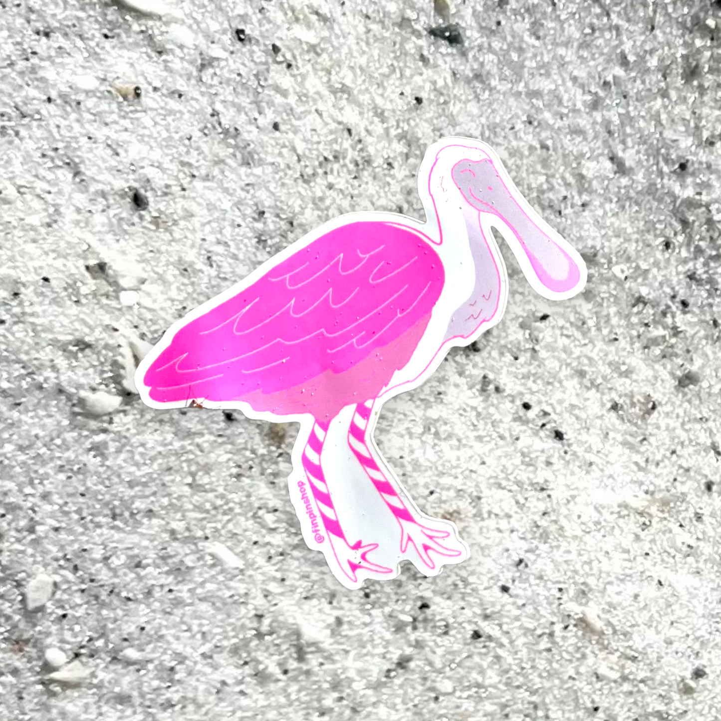 Holiday spoonbill sticker