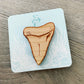 shark tooth eco-friendly wood pin large tooth (2 inches)