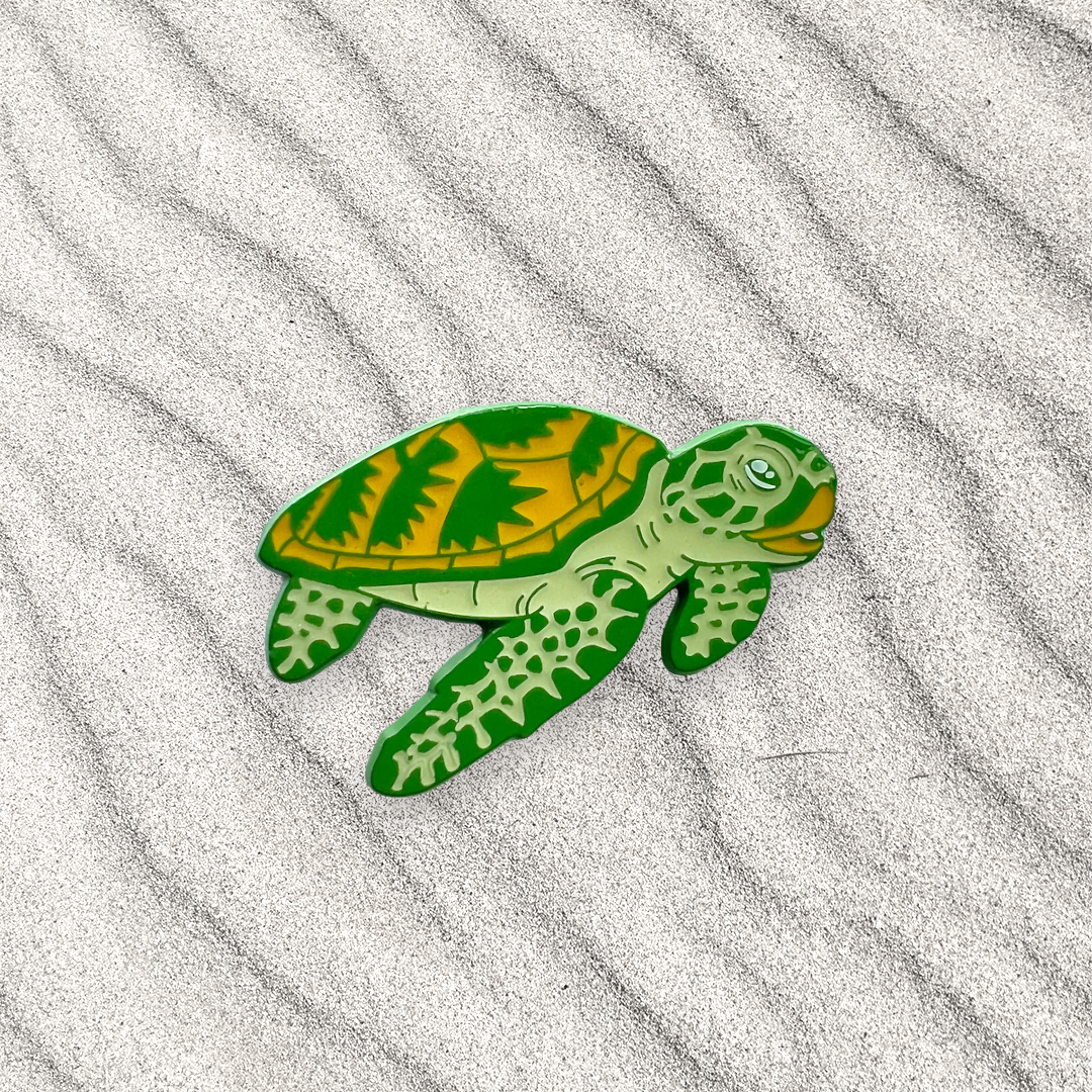 green sea turtle enamel pin • donation item