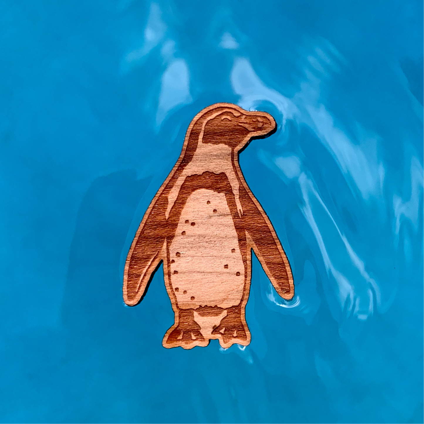 humboldt penguin eco-friendly wood pin • donation item
