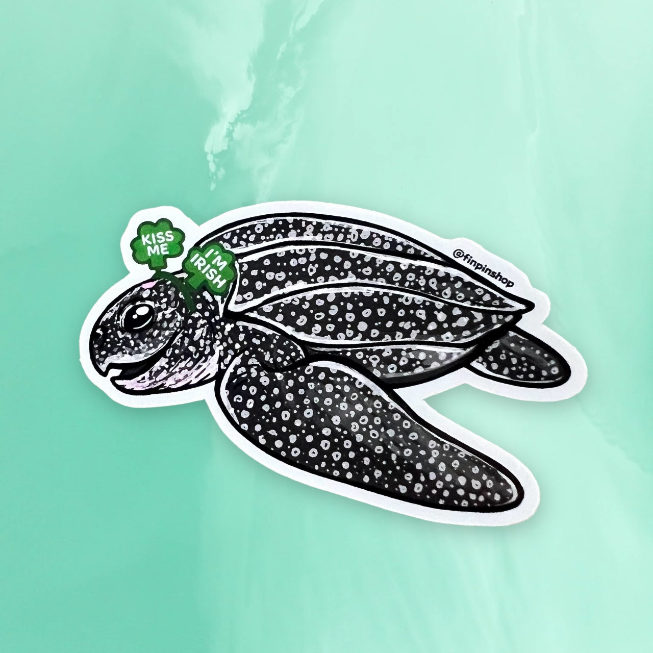 Irish Leatherback Sea Turtle Sticker – Fin Pin Shop