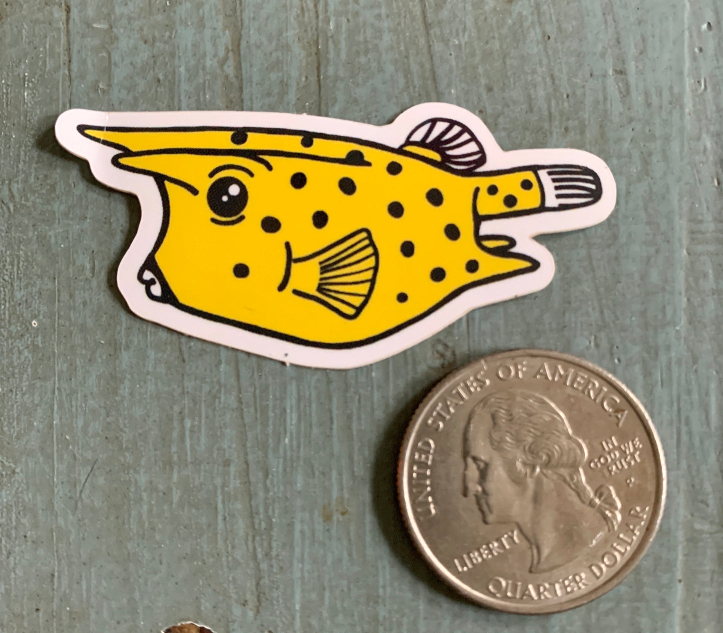 yellow longhorn cowfish sticker