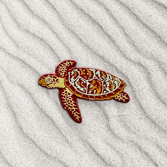 hawksbill sea turtle enamel pin • donation item