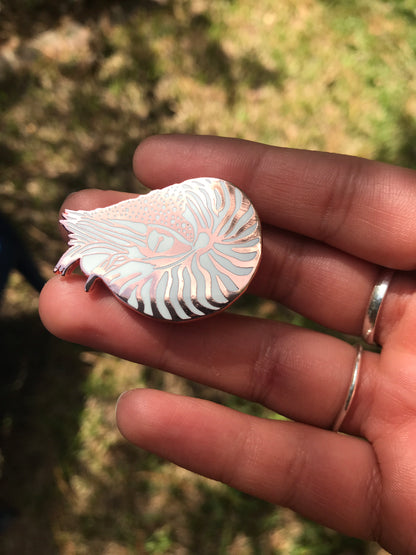 six chambered nautilus enamel pin (cephalopin)