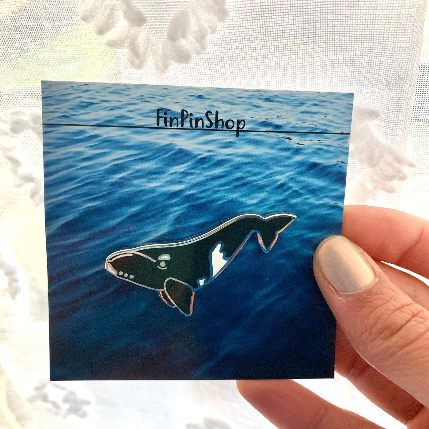 southern right whale cetacean pin