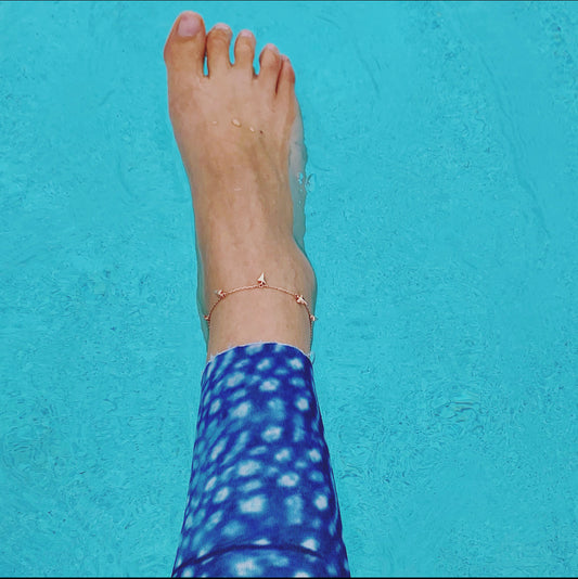 shark tooth anklet • rose gold