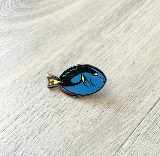 blue tang enamel pin