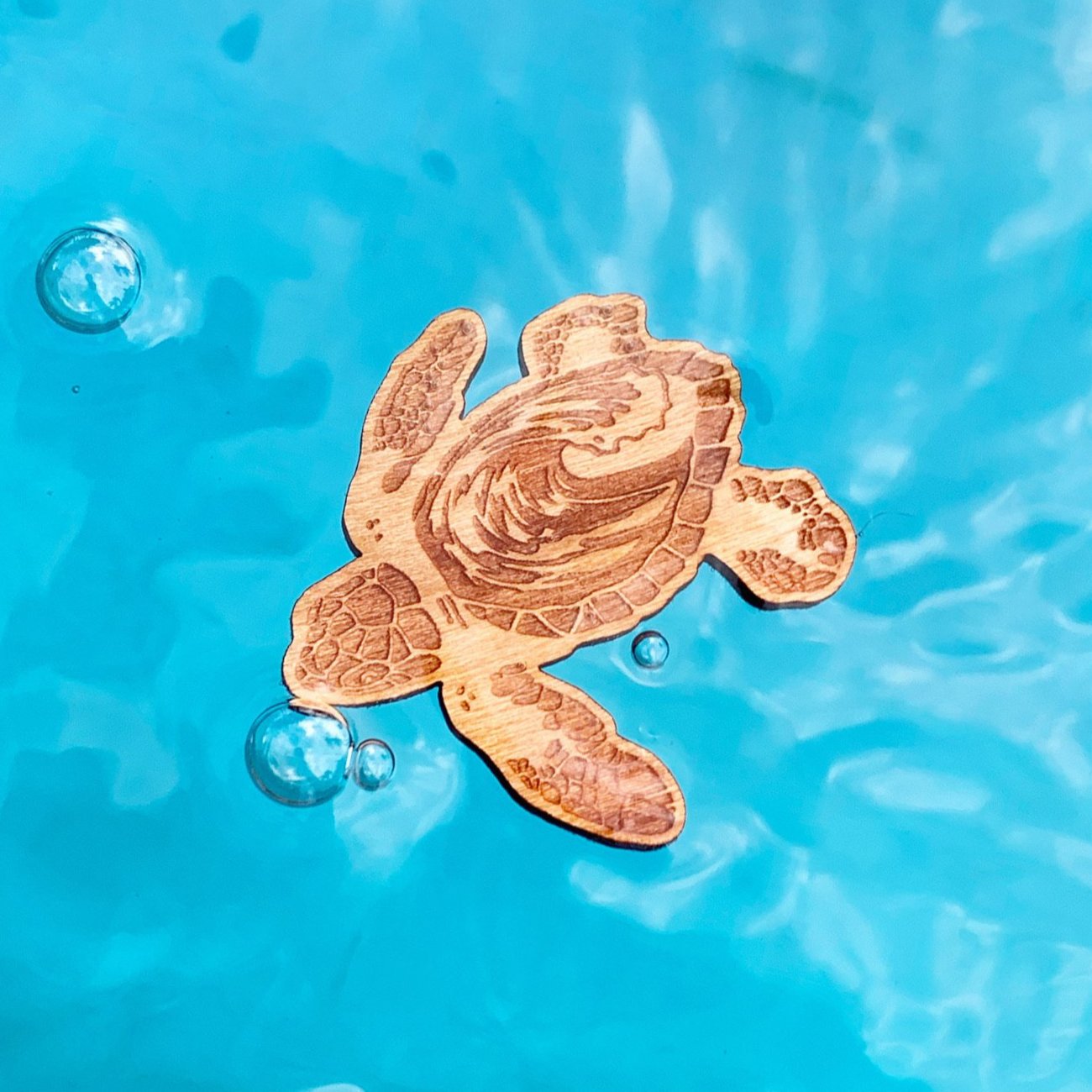 sea turtle eco-friendly wood pin • donation to sea turtle inc tx