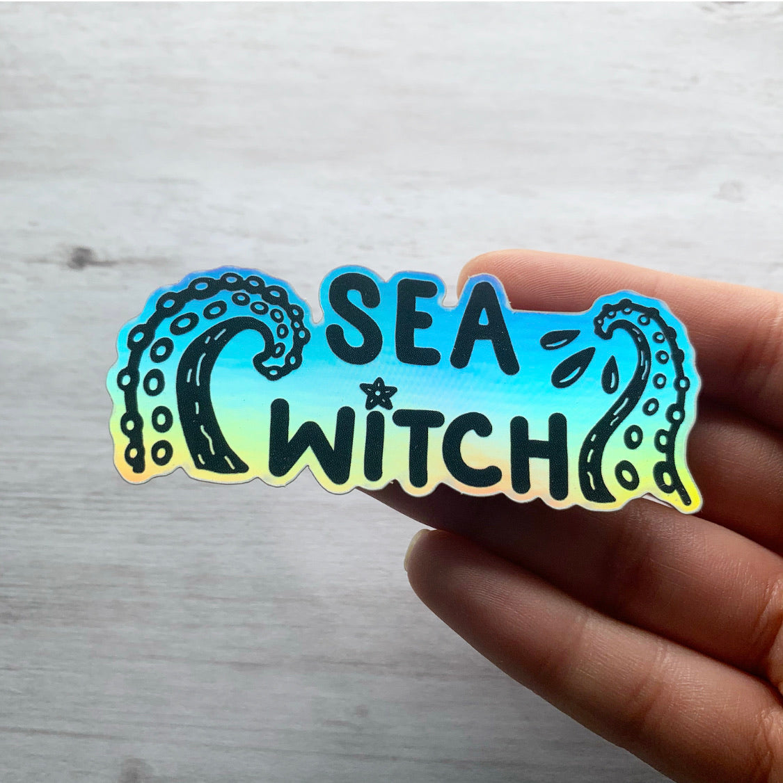 sea witch holographic sticker