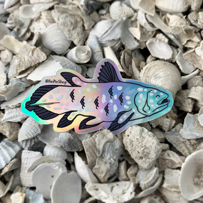 coelacanth sticker, holographic