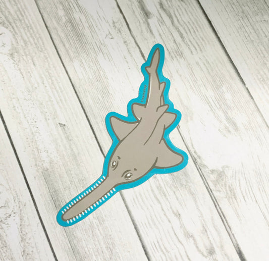 small tooth sawfish sticker • donation saving the blue
