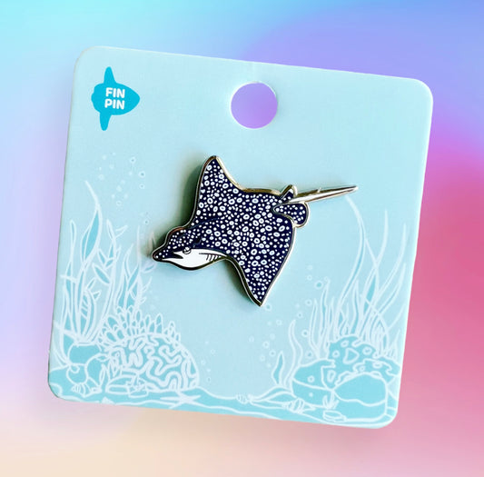 Spotted eagle ray enamel pin