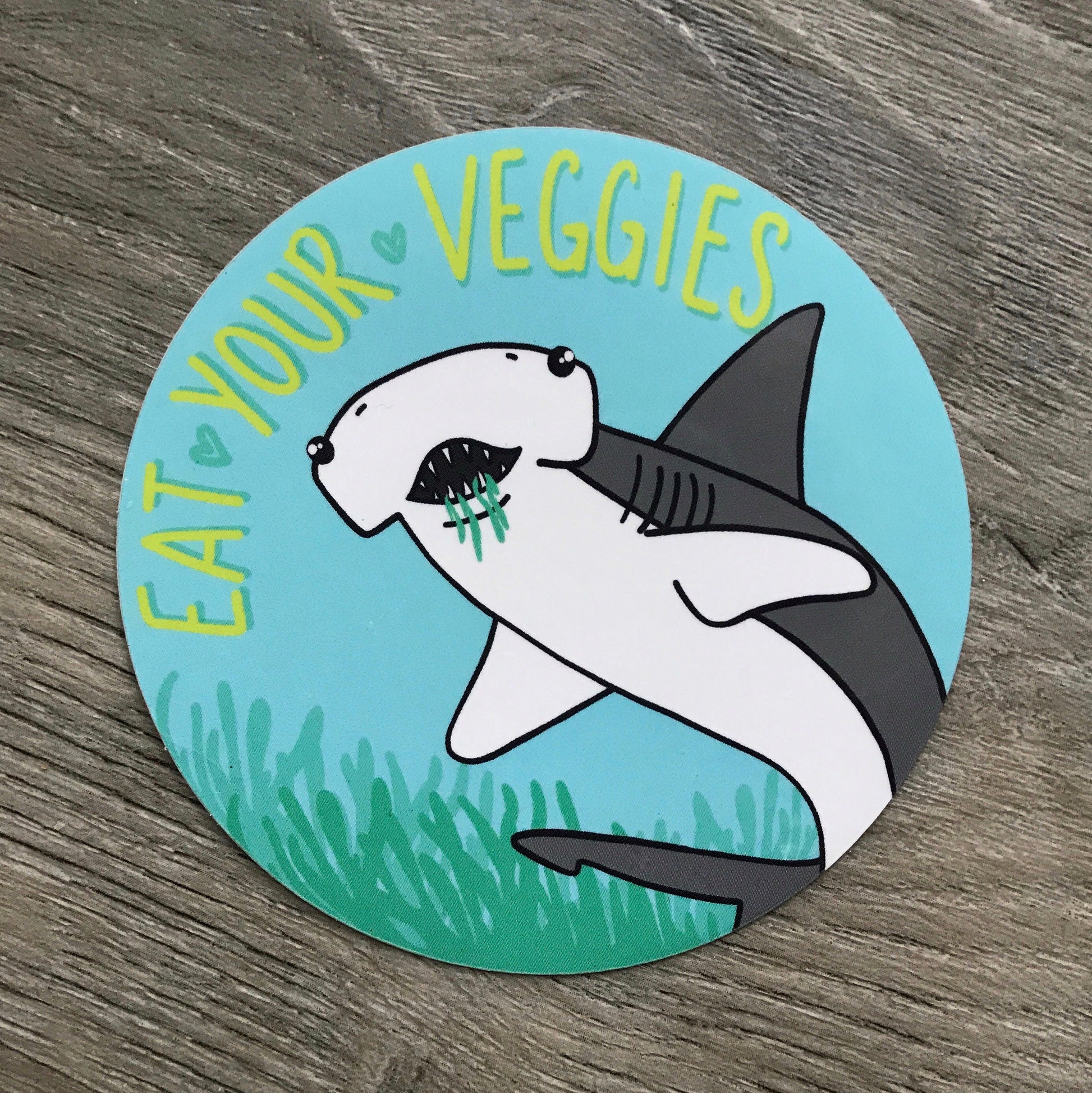 eat your veggies - bonnethead shark sticker