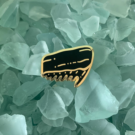 shark tooth i enamel pins • donation to saving the blue sevengill shark tooth (1 pin)