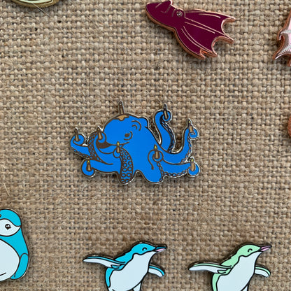 holiday/birthday octopus enamel pin