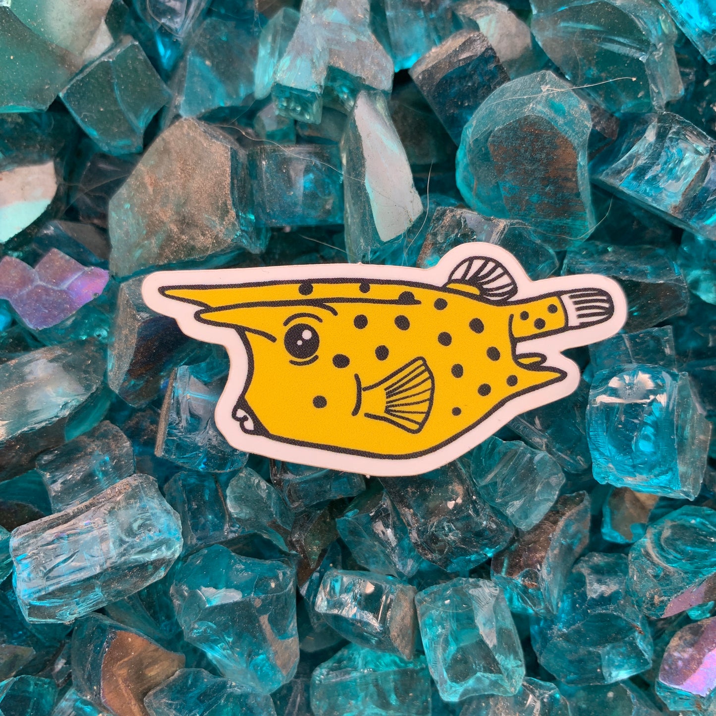 yellow longhorn cowfish sticker